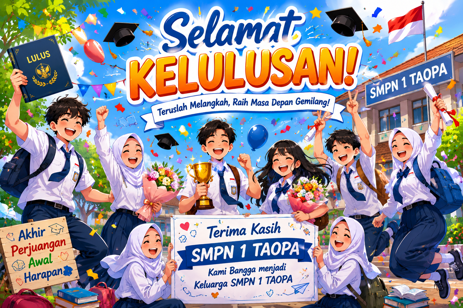 Ilustrasi Kelulusan SMPN 1 Taopa