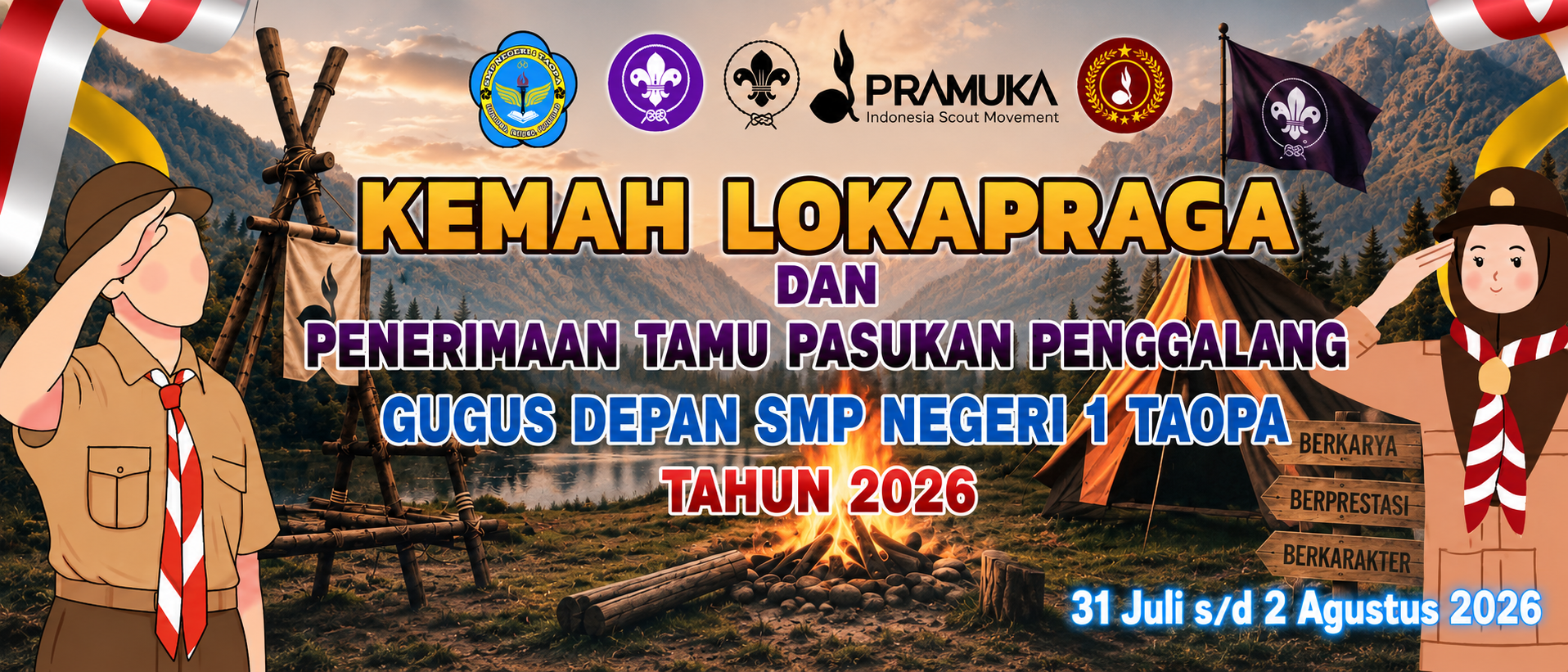 KEMAH LOKA PRAGA DAN PENERIMAAN TAMU PENGALANG GUGUS DEPAN SMP NEGERI 1 TAOPA TAHUN 2026